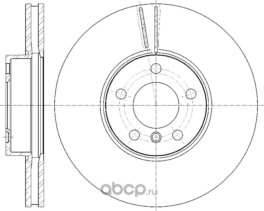 Диск тормозной вентилируемый (G-Brake). Артикул GR21047