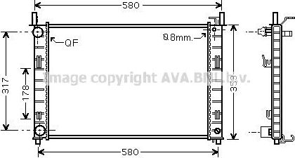 Радиатор охлаждения двигателя AVA. Артикул FDA2326