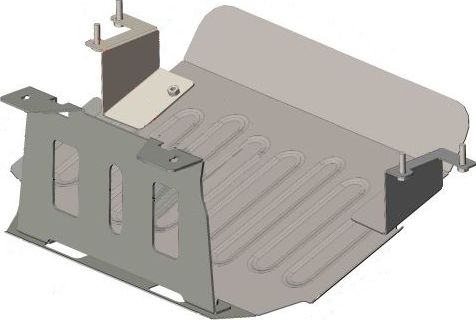 Защита алюминиевая Alfeco для рулевых тяг (крепление рессор на подушках) УАЗ Патриот I 2014-2016. Артикул ALF.39.08al