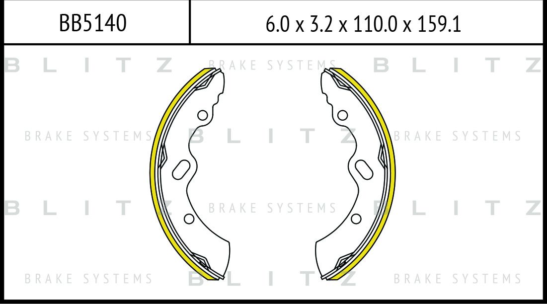 Колодки тормозные барабанные (Blitz). Артикул BB5140