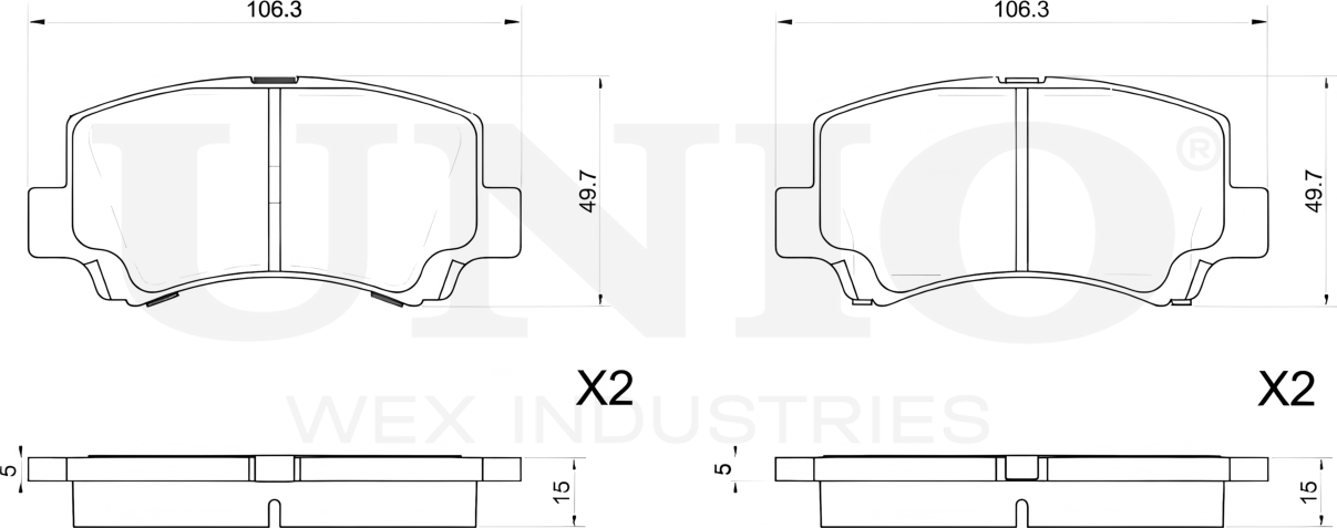 Колодки тормозные дисковые, комплект (Unio). Артикул BRP-20349