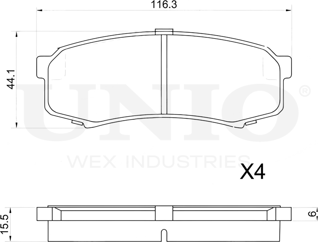 Колодки тормозные дисковые, комплект (Unio). Артикул BRP-20329