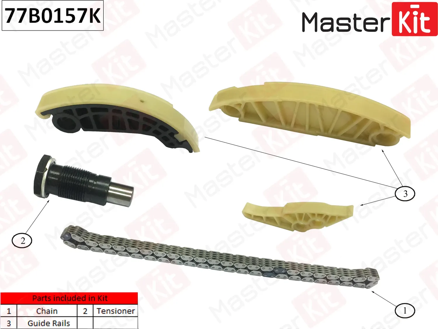 Комплект цепи промежуточного вала Audi A3/A4/A5 Volkswagen Passat/Touran 1.8-2.0 (Master KIT). Артикул 77B0157K