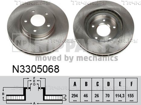 Тормозной диск Nipparts. Артикул N3305068