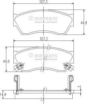 Тормозные колодки Nipparts передние для Suzuki Swift II 1989-2001. Артикул J3608005