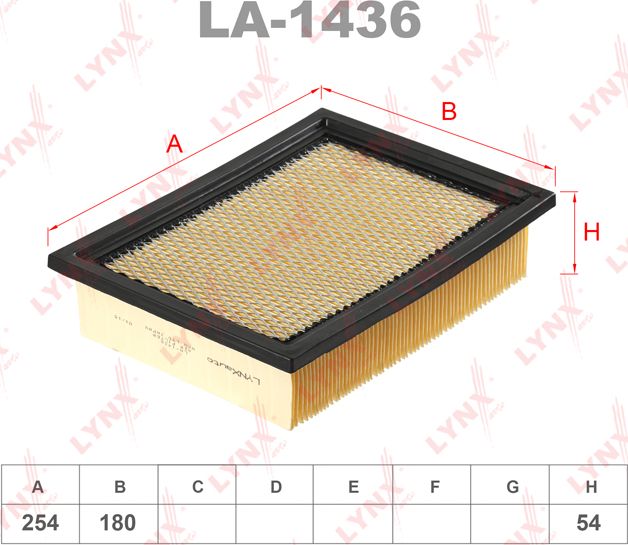 Воздушный фильтр LYNXauto. Артикул LA-1436