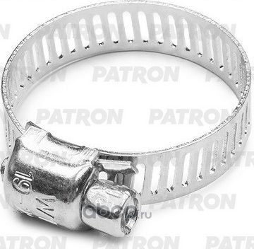 Хомут винтовой 19-29 мм American Type, ширина ленты 8 мм, W1 - оцинкованная сталь (Patron). Артикул PA019029