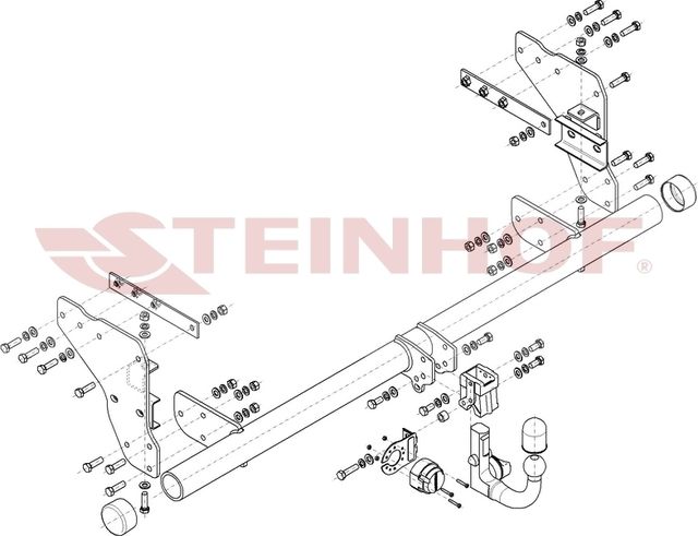 Фаркоп Steinhof для Mitsubishi L200 V рестайлинг 2019-2026. Быстросъемный крюк. Артикул M-362