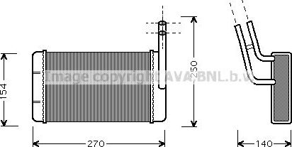 Радиатор отопителя (печки) AVA. Артикул FD6132