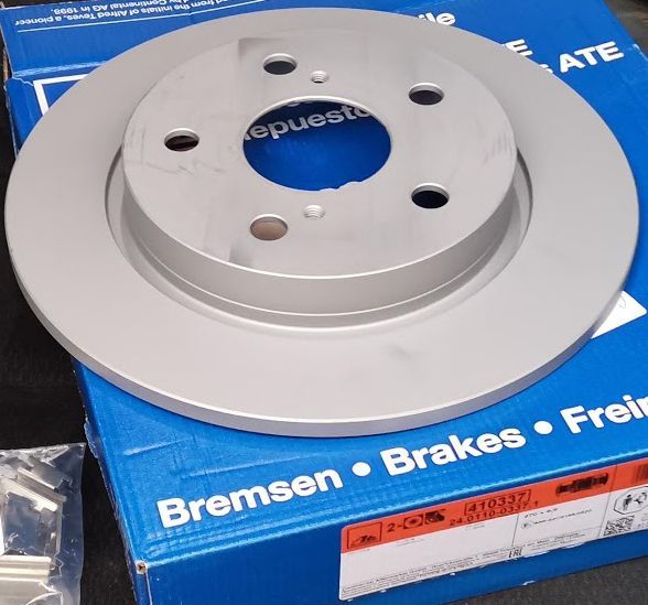 Тормозной диск ATE задний для Toyota Auris I 2006-2012. Артикул 24.0110-0337.1