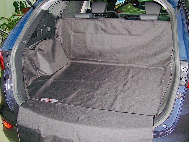 Защитный чехол AUTOSMSTUDIO "Standart" в багажник автомобиля для Hyundai Santa Fe III DM (5 мест) 2012-2018, серый. Артикул TP-H2SAFE-STD-GR
