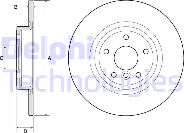Тормозной диск Delphi задний для Jaguar XF II 2017-2026. Артикул BG4766C