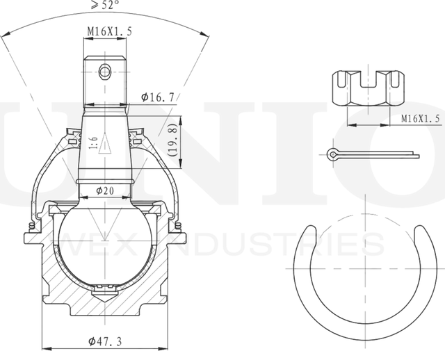 Опора шаровая (Unio). Артикул SSP-20094