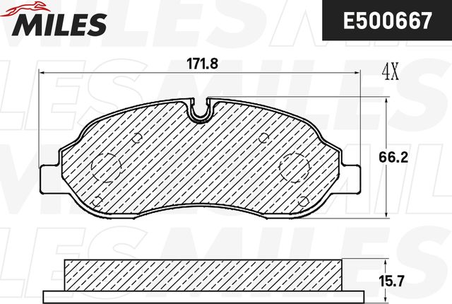 Тормозные колодки Miles (Керамика). Артикул E500667