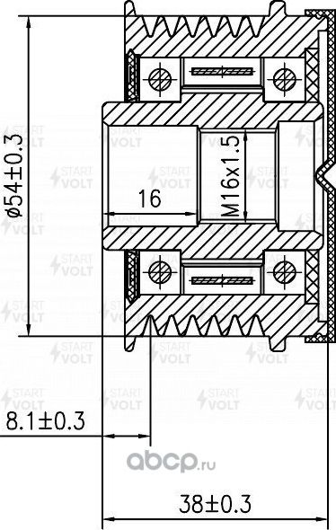 Муфта генератора обгонная StartVOLT. Артикул SGP 2104