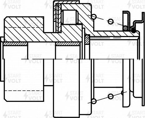 Бендикс стартера StartVOLT. Артикул VCS 2616