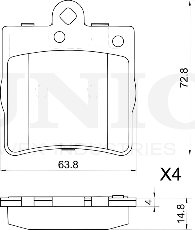 Колодки тормозные дисковые, комплект (Unio). Артикул BRP-20153