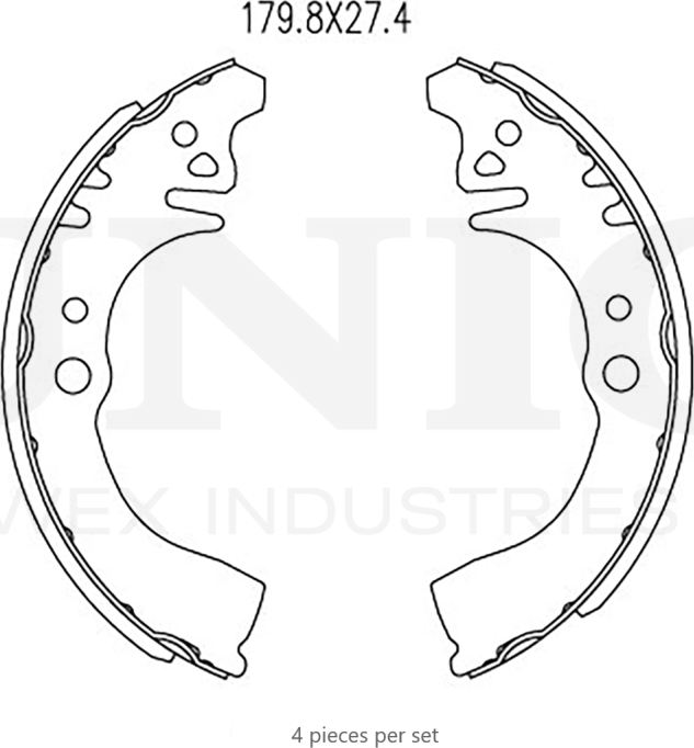 Колодки тормозные барабанные, комплект (Unio). Артикул BRP-10035
