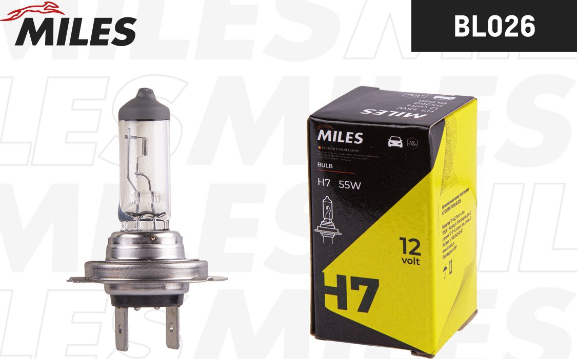 ЛАМПА H7 12V 55W PX26D (Miles). Артикул BL026