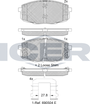 Тормозные колодки Icer. Артикул 181540-208