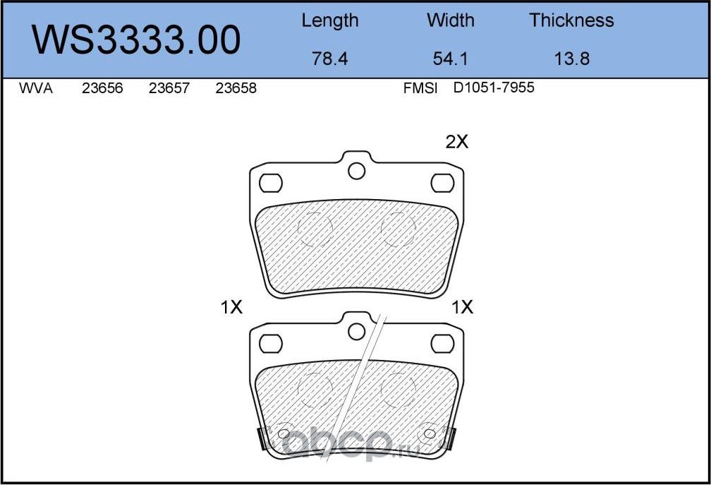 Колодки тормозные дисковые | зад | (Jeenice). Артикул WS3333.00