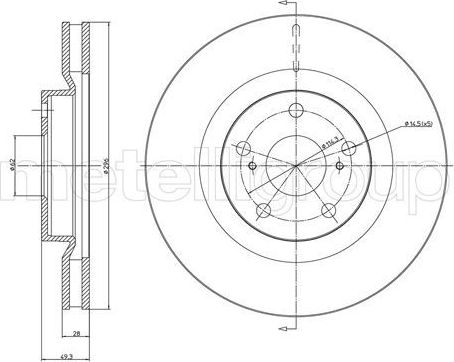 Тормозной диск Trusting передний для Geely Emgrand EC8 2010-2017. Артикул DF1210