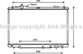 Радиатор охлаждения двигателя AVA. Артикул TO2615