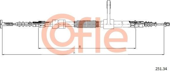 Трос ручника (тросик ручного тормоза) Cofle. Артикул 92.251.34