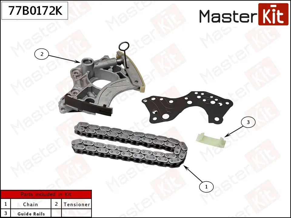 Комплект цепи распредвала VAG CAUA,BAR (Master KIT) Master KIT. Артикул 77B0172K