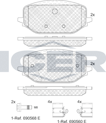 Тормозные колодки Icer. Артикул 182438