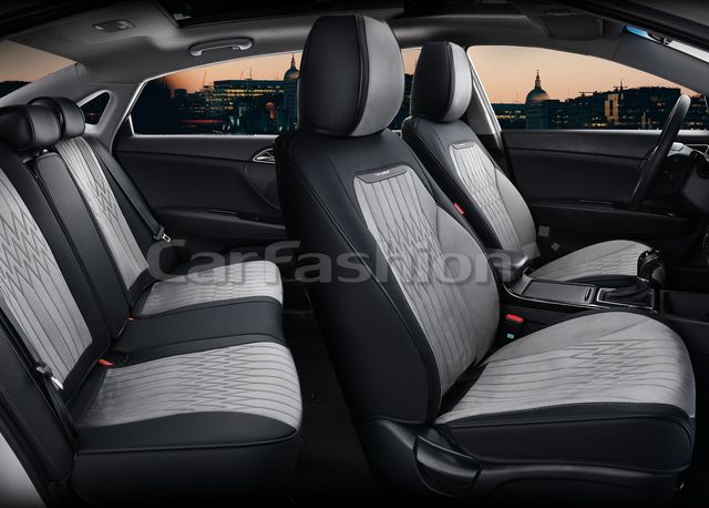 Чехлы универсальные каркасные CarFashion 5D Gothic Plus на сидения авто, цвет Темно-серый/Черный/Серый. Артикул 27290