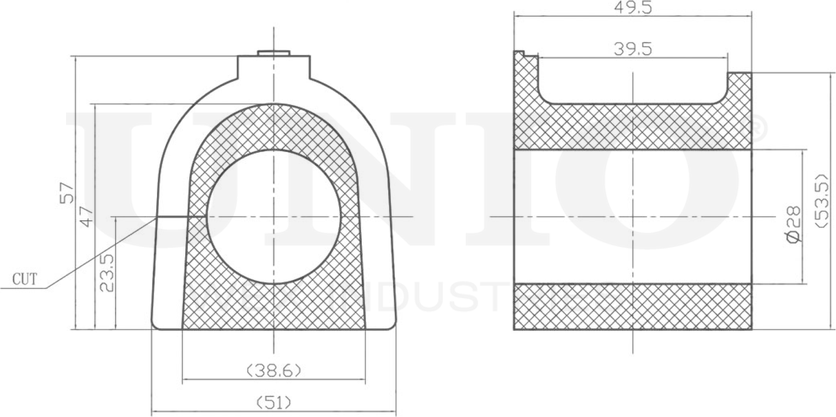 Втулка стабилизатора (Unio). Артикул RMP-10146