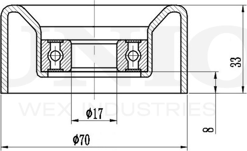 Ролик поликлинового ремня натяжной (Unio). Артикул TNS-10044