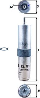 Топливный фильтр Mahle-Knecht. Артикул KL 983D