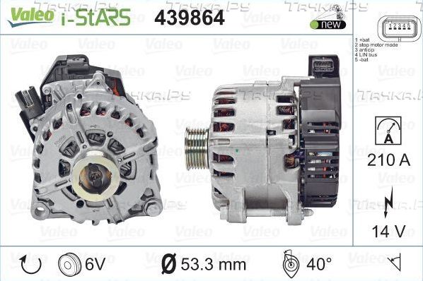 Генератор Valeo VALEO ORIGINS NEW STOP&START для Citroen SpaceTourer I 2016-2026. Артикул 439864