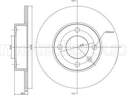 Тормозной диск Trusting передний для Audi 50 1977-1978. Артикул DF004
