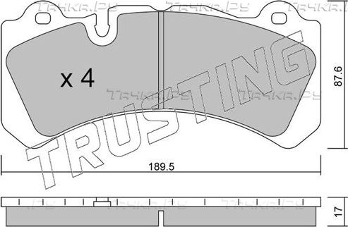 Тормозные колодки Trusting передние для Volvo S60 II 2010-2018. Артикул 1328.0