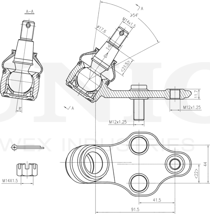 Опора шаровая (Unio). Артикул SSP-20007