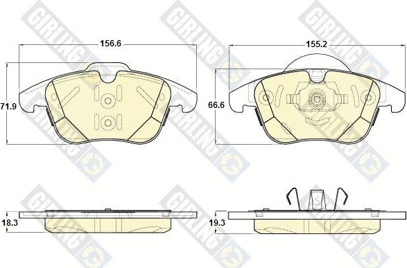 Тормозные колодки Girling передние для Ford Galaxy II 2006-2015. Артикул 6119602