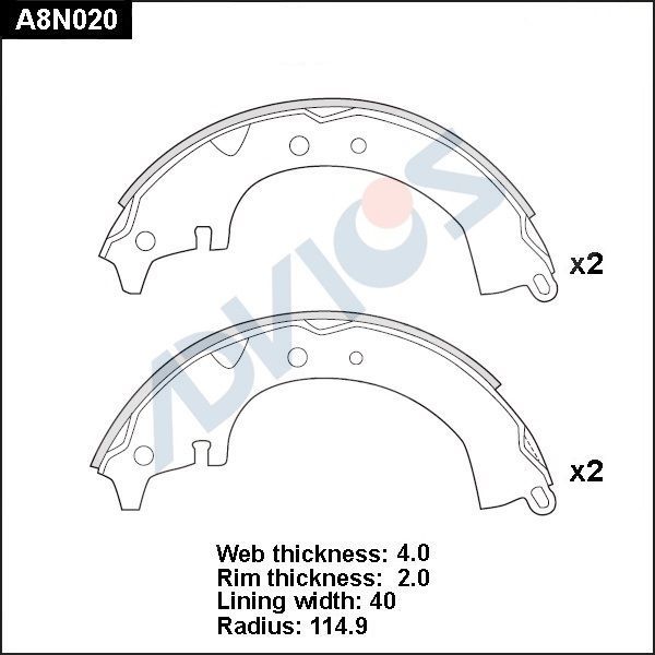 Тормозные колодки Advics. Артикул A8N020