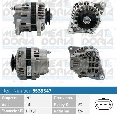 Генератор Meat & Doria для Daewoo Matiz I 1998-2015. Артикул 5535347