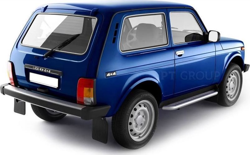 Защита порогов PT Group с алюминиевой площадкой d51 (НПС) для Lada 4х4 2121 1995-, 4х4 Urban 2015-2026. Артикул LNI220301