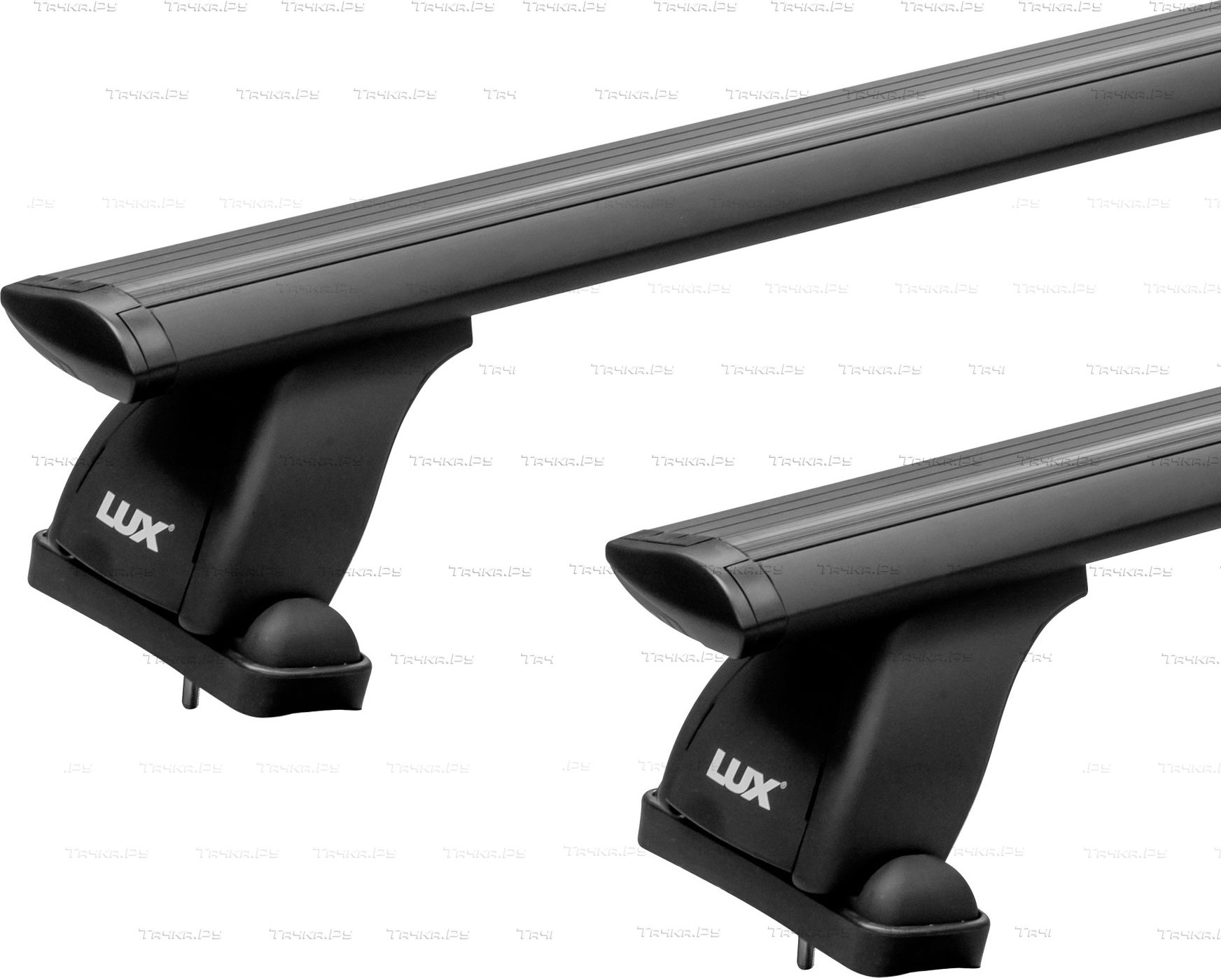 Багажник на крышу LUX на штатные места для Ford C-Max I универсал 2003-2010 (Крыловидные дуги ЧЕРНЫЕ). Артикул 842068+793310