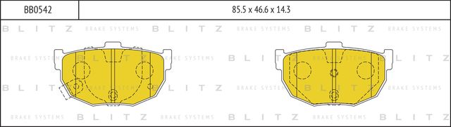 Колодки тормозные дисковые | зад прав/лев | (Blitz) Blitz. Артикул BB0542