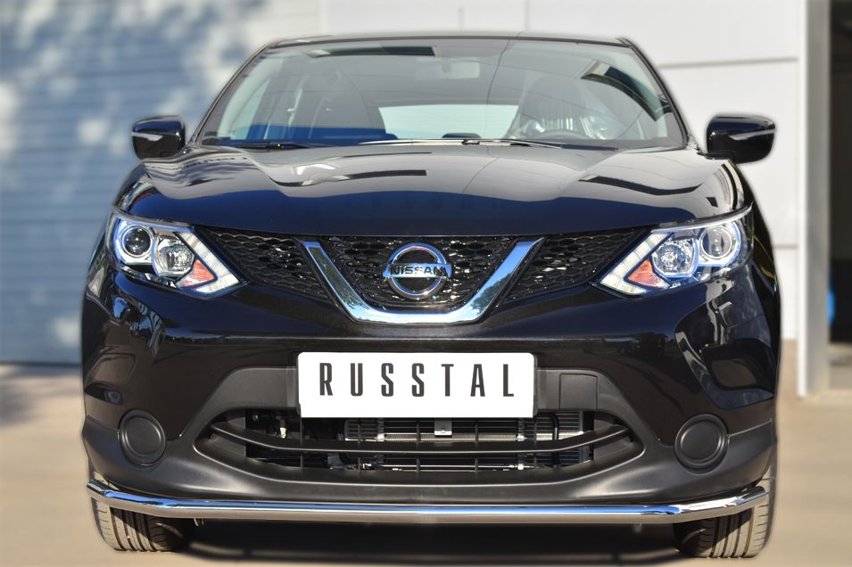 Защита RusStal переднего бампера d42 (секции) для Nissan Qashqai II (сборка Европы) 2014-2018. Артикул NQQZ-001785
