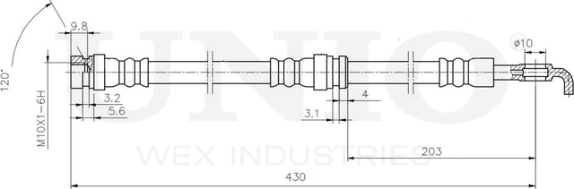 Шланг тормозной (Unio). Артикул BRH-10037