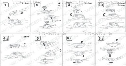 Щетка стеклоочистителя (дворник) WEEN передняя левая (водительская) для Mazda 3 II (BL) 2008-2014. Артикул 100-4024