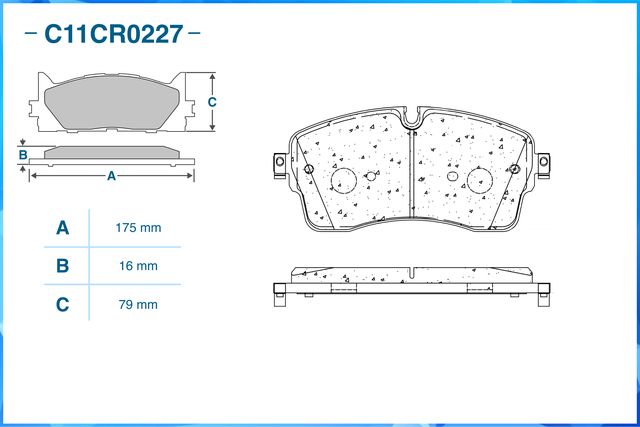 Колодки тормозные передние (Low Metallic) (Cworks). Артикул C11CR0227