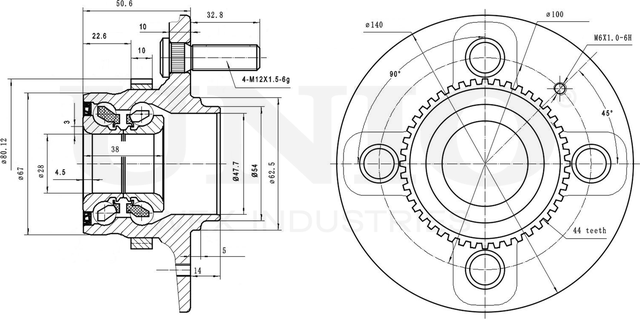 Ступица колеса с интегрированным подшипником (Unio). Артикул HUB-20027