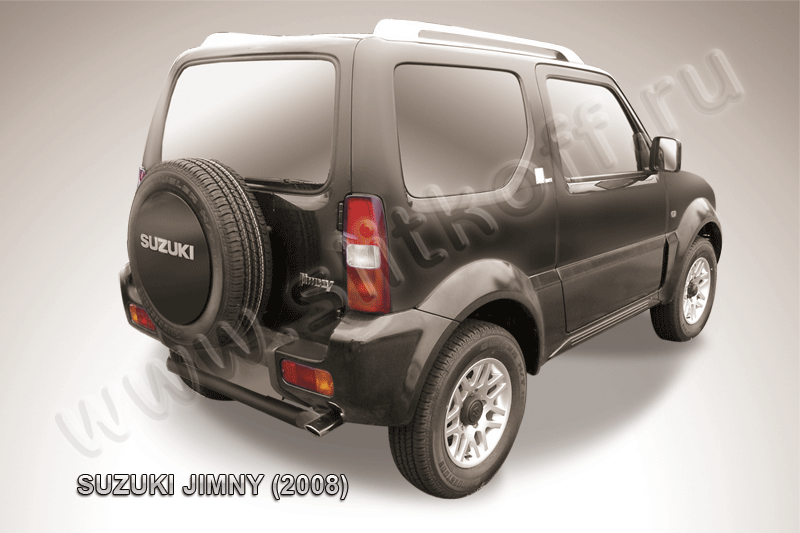 Защита Slitkoff заднего бампера d57 ЧЕРНАЯ матовая для Suzuki Jimny III 1998-2012. Артикул SJ009B